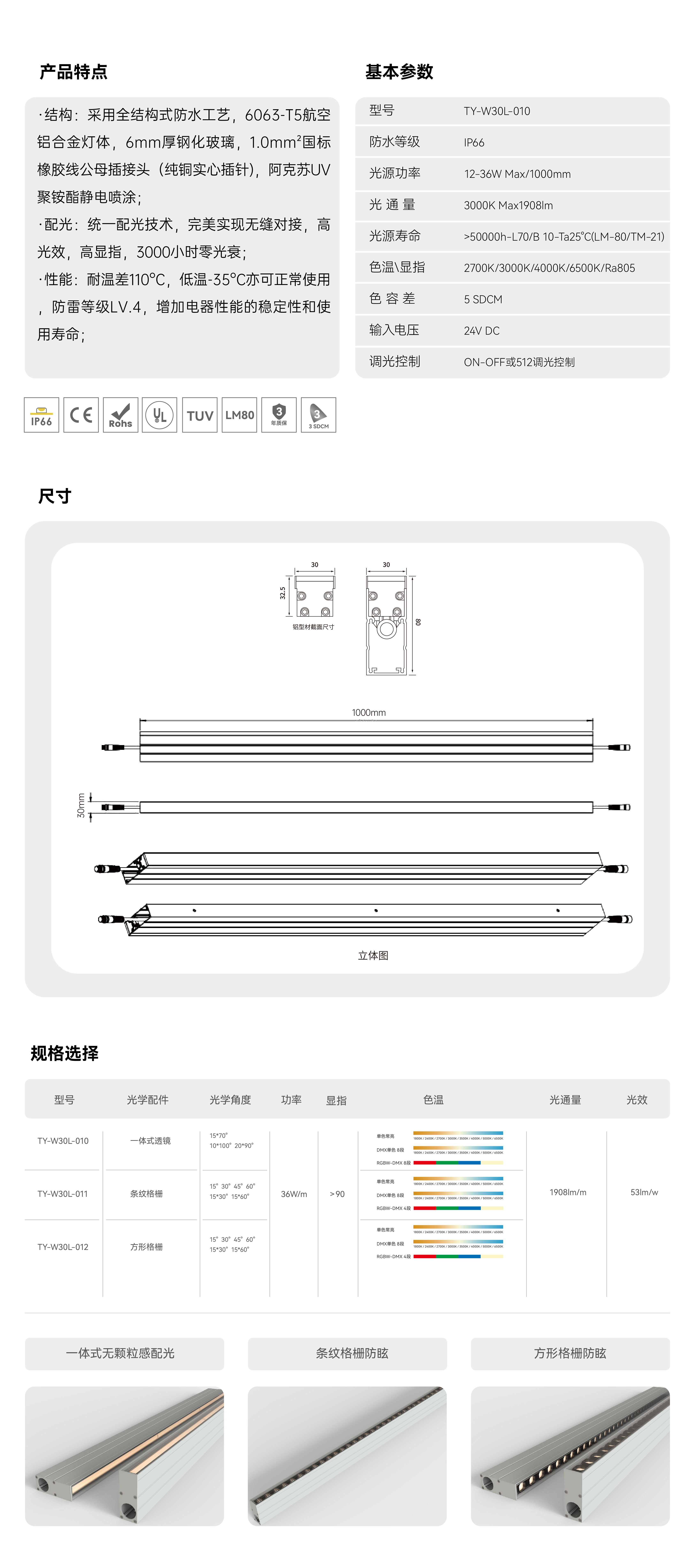 条形埋地洗墙灯 TY-W30L-010_画板 1